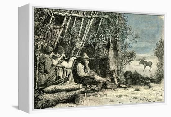 Caribou Hunt Canada 19th Century-null-Framed Premier Image Canvas