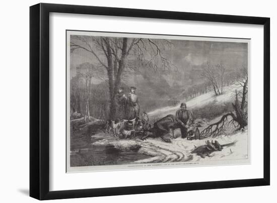 Caribou-Hunting in New Brunswick, In at the Death-null-Framed Giclee Print