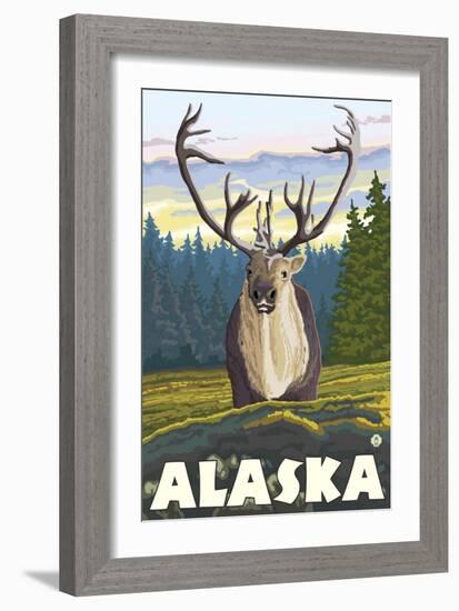 Caribou in the Wild, Alaska-Lantern Press-Framed Art Print