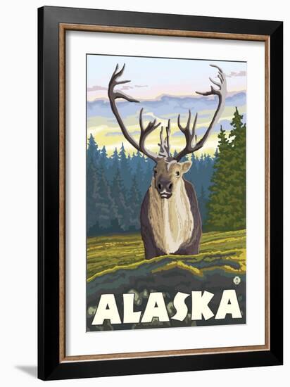 Caribou in the Wild, Alaska-Lantern Press-Framed Art Print