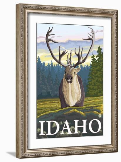 Caribou in the Wild, Idaho-Lantern Press-Framed Art Print