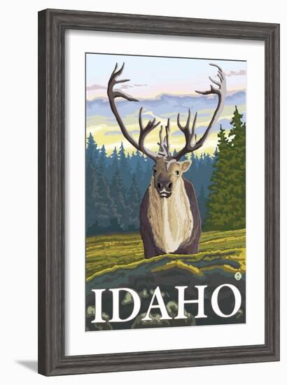 Caribou in the Wild, Idaho-Lantern Press-Framed Art Print