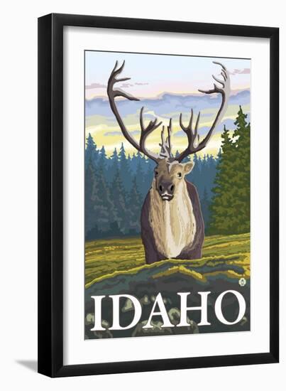 Caribou in the Wild, Idaho-Lantern Press-Framed Art Print