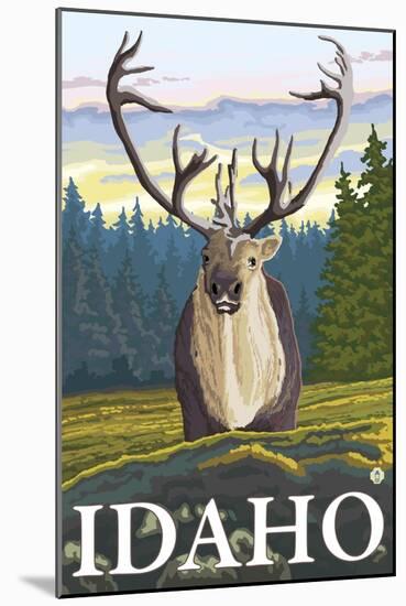 Caribou in the Wild, Idaho-Lantern Press-Mounted Art Print