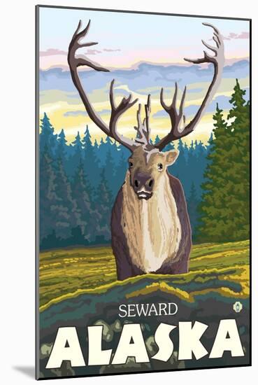 Caribou in the Wild, Seward, Alaska-Lantern Press-Mounted Art Print