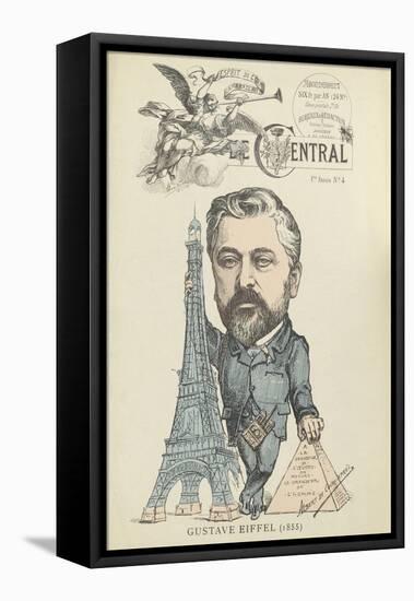 Caricature de Gustave Eiffel, parue dans "le Central"-null-Framed Premier Image Canvas