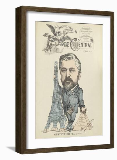 Caricature de Gustave Eiffel, parue dans "le Central"-null-Framed Giclee Print