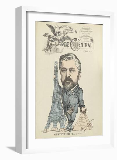 Caricature de Gustave Eiffel, parue dans "le Central"-null-Framed Giclee Print