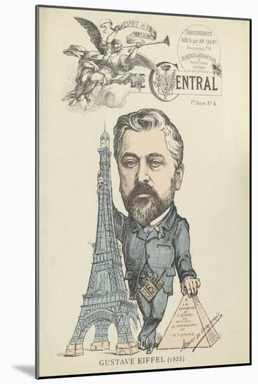 Caricature de Gustave Eiffel, parue dans "le Central"-null-Mounted Giclee Print