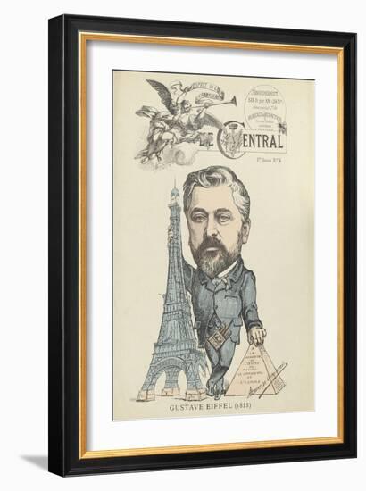 Caricature de Gustave Eiffel, parue dans "le Central"-null-Framed Giclee Print