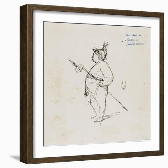 Caricature de Thomas Couture par lui-même au cours d'un repas en compagnie de M.Dugleré-Thomas Couture-Framed Giclee Print