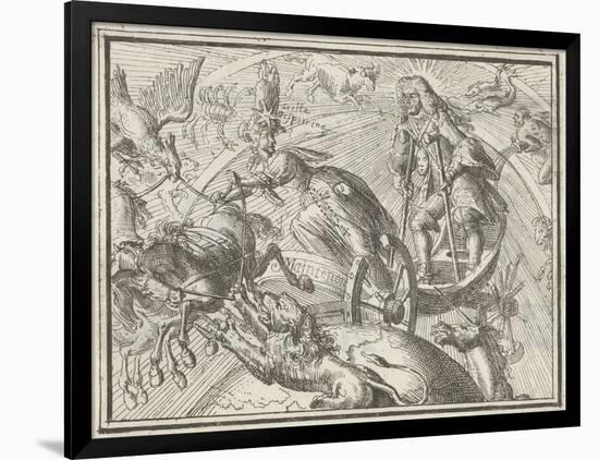 Caricature Depicting Louis XIV as Apollo in His Chariot, 1701-Romeyn De Hooghe-Framed Premium Giclee Print