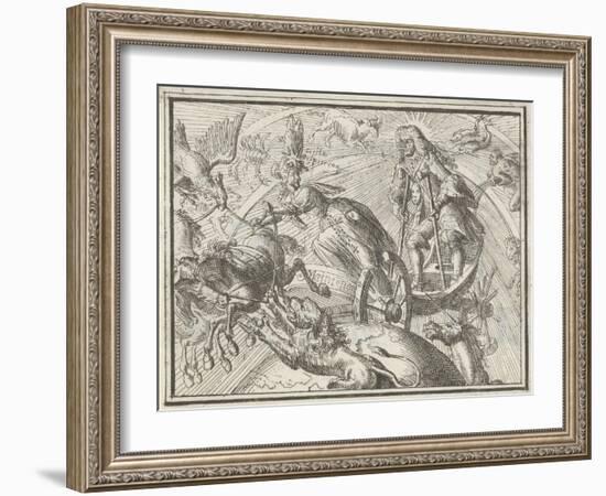 Caricature Depicting Louis XIV as Apollo in His Chariot, 1701-Romeyn De Hooghe-Framed Giclee Print