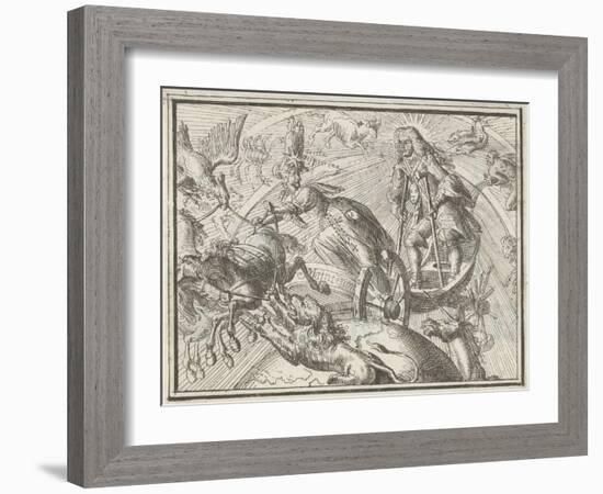 Caricature Depicting Louis XIV as Apollo in His Chariot, 1701-Romeyn De Hooghe-Framed Giclee Print