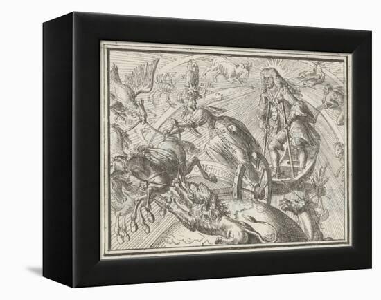 Caricature Depicting Louis XIV as Apollo in His Chariot, 1701-Romeyn De Hooghe-Framed Premier Image Canvas
