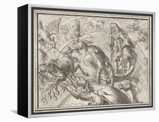 Caricature Depicting Louis XIV as Apollo in His Chariot, 1701-Romeyn De Hooghe-Framed Premier Image Canvas