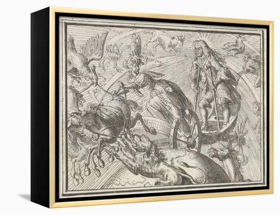 Caricature Depicting Louis XIV as Apollo in His Chariot, 1701-Romeyn De Hooghe-Framed Premier Image Canvas