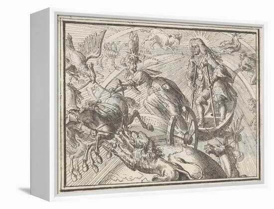 Caricature Depicting Louis XIV as Apollo in His Chariot, 1701-Romeyn De Hooghe-Framed Premier Image Canvas