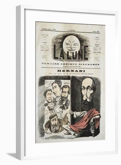 Caricature for Hernani by Victor-Marie Hugo, Cover of La Lune-null-Framed Giclee Print