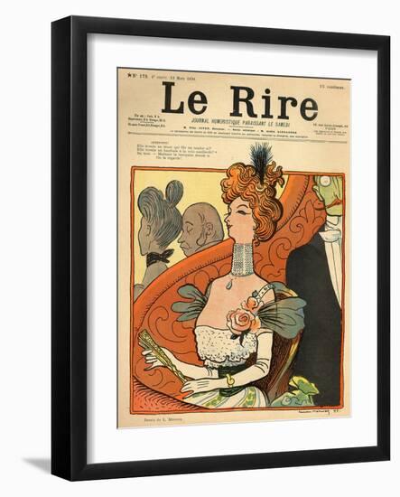 Caricature of a French Marquise, from the Front Cover of 'Le Rire', 12th March 1898-Metivet-Framed Giclee Print