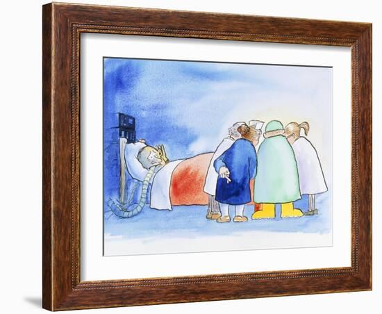 Caricature of a Hospital Consultation-David Gifford-Framed Photographic Print