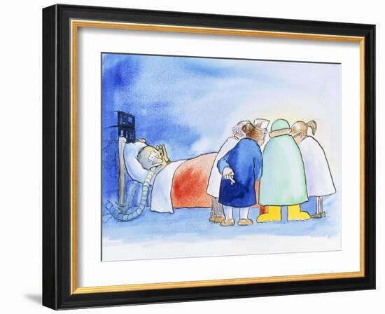 Caricature of a Hospital Consultation-David Gifford-Framed Photographic Print