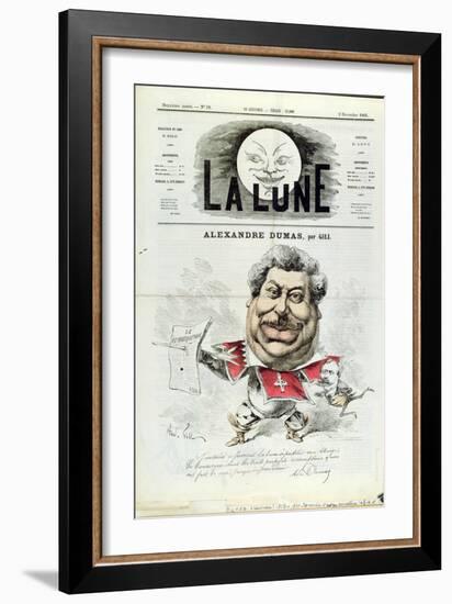 Caricature of Alexandre Dumas Pere-André Gill-Framed Giclee Print