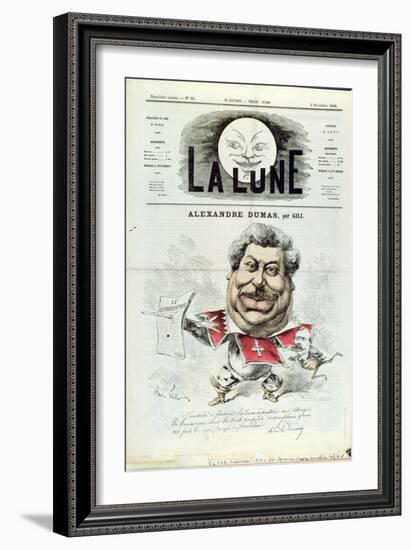 Caricature of Alexandre Dumas Pere-André Gill-Framed Giclee Print