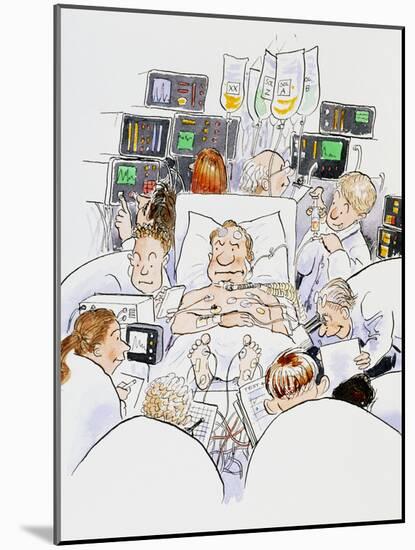 Caricature of An Intensive Care Ward-David Gifford-Mounted Photographic Print