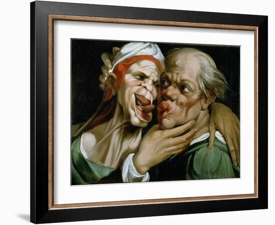 Caricature of an old couple-Bartolomeo Passarotti-Framed Giclee Print