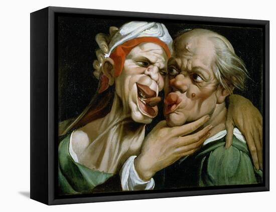 Caricature of an old couple-Bartolomeo Passarotti-Framed Premier Image Canvas