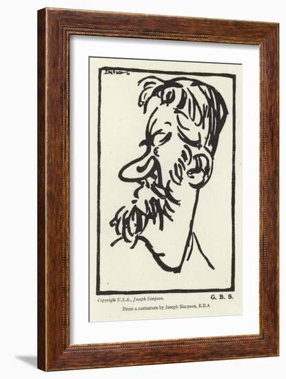 Caricature of George Bernard Shaw-Joseph Simpson-Framed Giclee Print