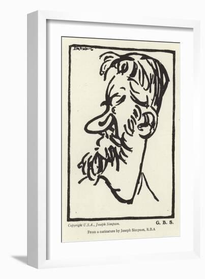 Caricature of George Bernard Shaw-Joseph Simpson-Framed Giclee Print