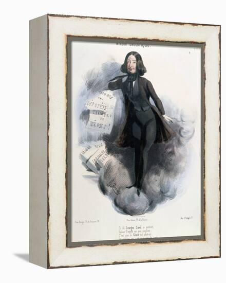 Caricature of George Sand circa 1848-Alcide Joseph Lorentz-Framed Premier Image Canvas