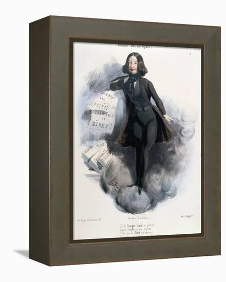 Caricature of George Sand circa 1848-Alcide Joseph Lorentz-Framed Premier Image Canvas