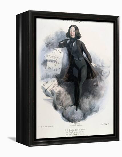 Caricature of George Sand circa 1848-Alcide Joseph Lorentz-Framed Premier Image Canvas