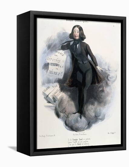 Caricature of George Sand circa 1848-Alcide Joseph Lorentz-Framed Premier Image Canvas