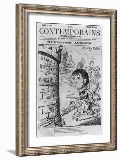 Caricature of Hubertine Auclerc (1848-1914) from 'Les Contemporains' Magazine, 1890-Alfred Petit-Framed Giclee Print