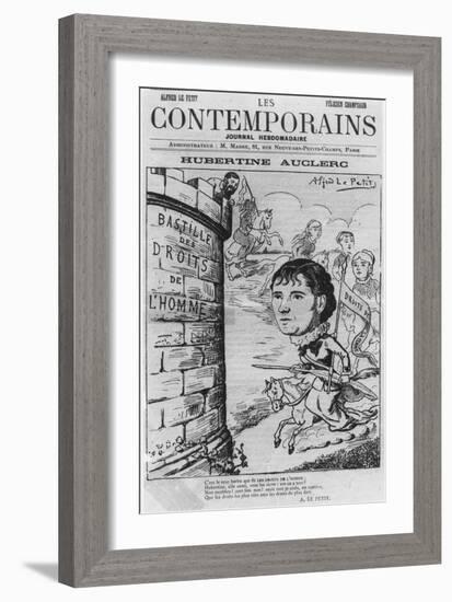 Caricature of Hubertine Auclerc (1848-1914) from 'Les Contemporains' Magazine, 1890-Alfred Petit-Framed Giclee Print