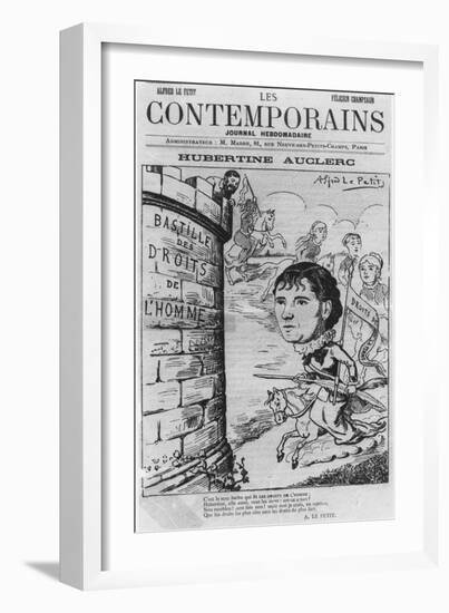 Caricature of Hubertine Auclerc (1848-1914) from 'Les Contemporains' Magazine, 1890-Alfred Petit-Framed Giclee Print