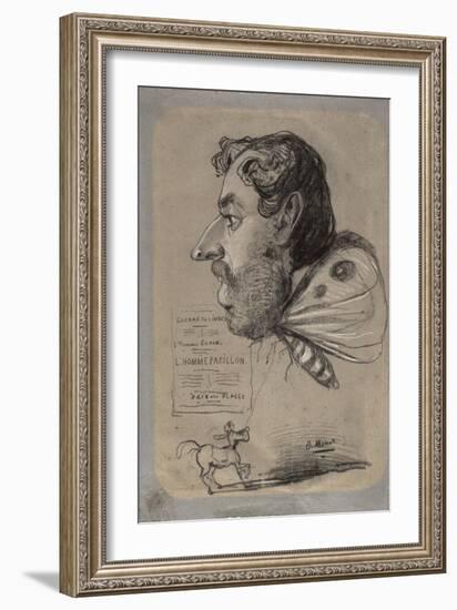 Caricature of Jules Didier (Butterfly Man), C.1858-Claude Monet-Framed Giclee Print