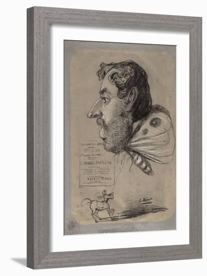 Caricature of Jules Didier (Butterfly Man), C.1858-Claude Monet-Framed Giclee Print