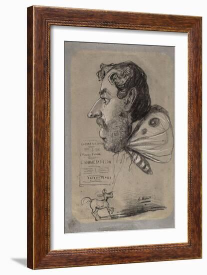 Caricature of Jules Didier (Butterfly Man), C.1858-Claude Monet-Framed Giclee Print