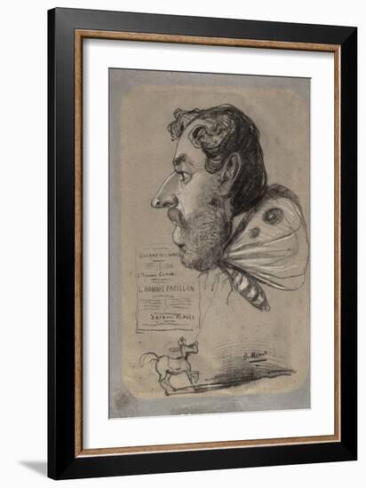 Caricature of Jules Didier (Butterfly Man), C.1858-Claude Monet-Framed Giclee Print