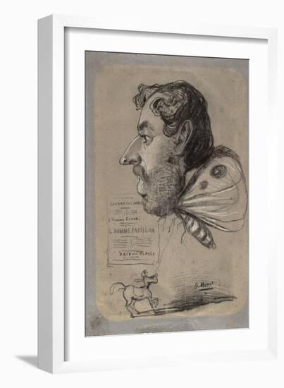 Caricature of Jules Didier (Butterfly Man), C.1858-Claude Monet-Framed Giclee Print