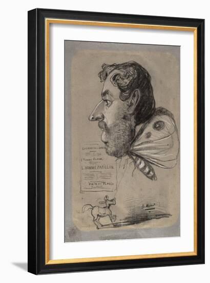 Caricature of Jules Didier (Butterfly Man), C.1858-Claude Monet-Framed Giclee Print