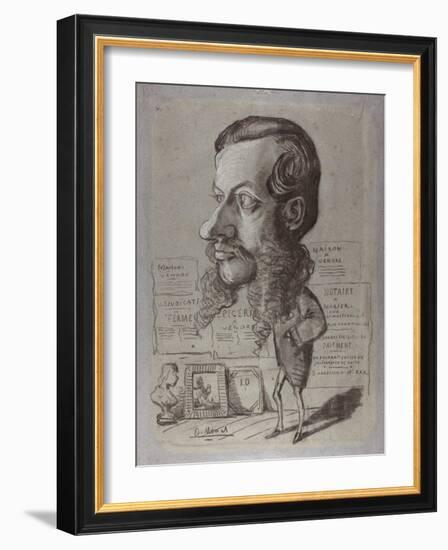 Caricature of Léon Manchon, c.1858-Claude Monet-Framed Giclee Print