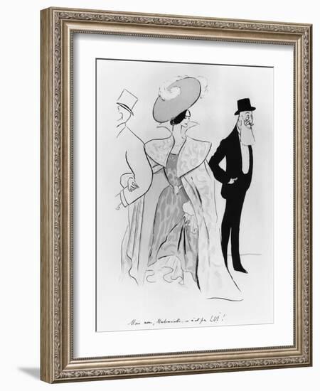 Caricature of Leopold II and Cleo De Merode-Leonetto Cappiello-Framed Giclee Print