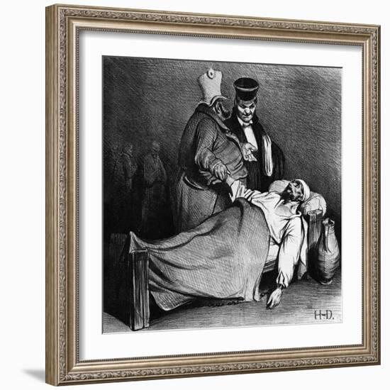 Caricature of Louis-Philippe with the French Attorney General, from 'La Caricature' , 1834-Honore Daumier-Framed Giclee Print