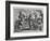 Caricature of Luther, Calvin and Menno Simons Disputing Christ and His Teaching-null-Framed Giclee Print